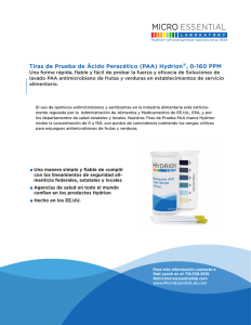 Tiras de Prueba de Ácido Peracético (PAA) Hydrion®, 0