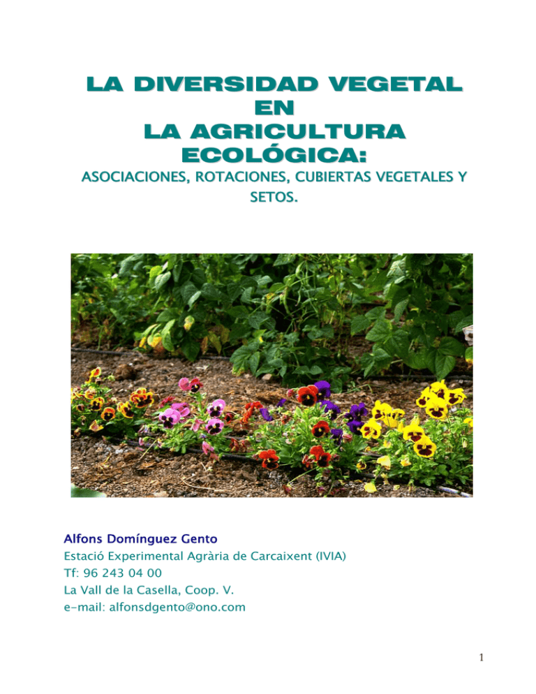 LA DIVERSIDAD VEGETAL EN LA AGRICULTURA ECOLÓGICA: