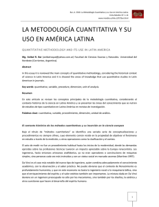 La Metodología Cuantitativa y su Uso en América Latina