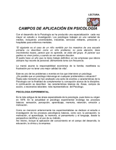 campos de aplicación en psicología