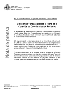 20151209 Pleno Comisión Coordinación Residuos
