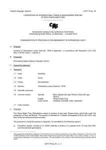 Propuesta de enmienda del Apéndice I o II para la CoP16 de la CITES