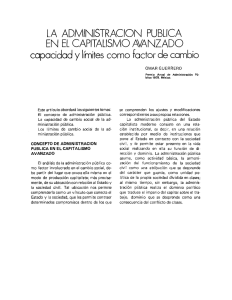 LA ADMINISTRACIÓN PUBLICA EN EL CAPITALISMO AVANZADO