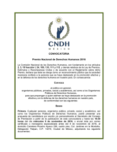 CONVOCATORIA Premio Nacional de Derechos Humanos
