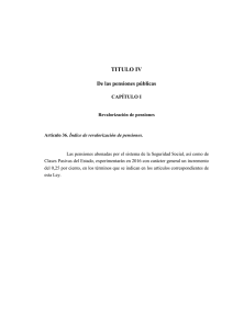 IV. De las pensiones públicas