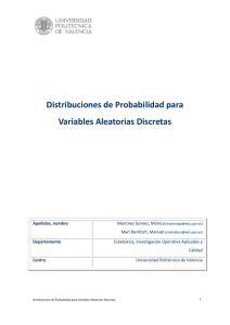 Distribuciones de Probabilidad para Variables Aleatorias Discretas