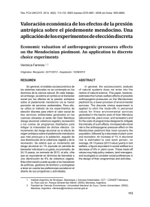 Valoración económica de los efectos de la presión antrópica sobre