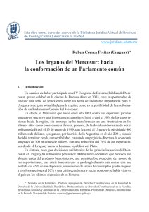 Los órganos del Mercosur: hacia la conformación de un Parlamento