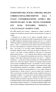 suspensión del juicio a prueba. delito correccional.precedente sala i