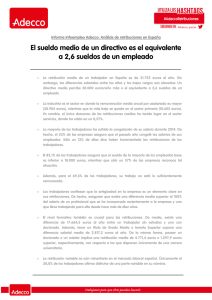 NdP El sueldo medio de un directivo es el equivalente a 2,6 sueldos