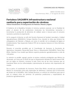 Fortalece SAGARPA infraestructura nacional sanitaria para