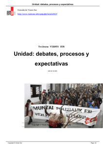 Unidad: debates, procesos y expectativas