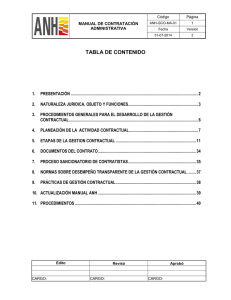 TABLA DE CONTENIDO