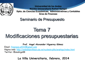 Tema 7: Modificaciones Presupuestaria - Web del Profesor