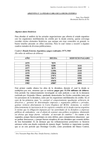 ARGENTINA Y LA PESADA CARGA DE LA DEUDA EXTERNA