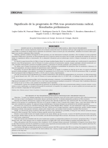 Significado de la progresión de PSA tras prostatectomía radical