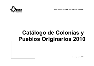 Catálogo de Colonias y Pueblos Originarios 2010