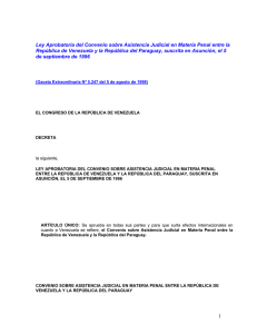 Ley Aprobatoria del Convenio sobre Asistencia Judicial en Materia
