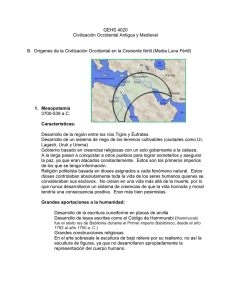 GEHS 4020 Civilización Occidental Antigua y Medieval B. Orígenes