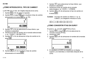 ¿cómo introducir el tipo de cambio? ¿cómo convertir ptas en euro?