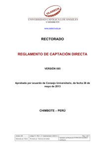 reglamento de captación directa - Universidad Católica los Ángeles