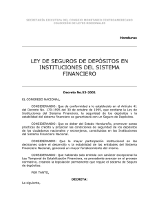 ley de seguros de depósitos en instituciones del sistema financiero