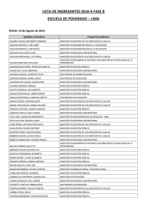 lista de ingresantes 2016-ii fase b escuela de posgrado – lima