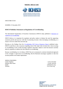 IOSCO Publishes Statement on Regulation of Crowdfunding