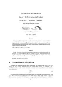 Euler y El Problema de Basilea - ETSI Caminos Canales y Puertos