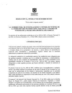 &ldquo;Por la cual se impone sanci&oacute;n &rdquo; - Secretar&iacute;a Distrital del H&aacute;bitat