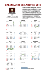 calendario de labores 2016 - Poder Judicial de Estado de