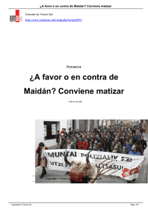 ¿A favor o en contra de Maidán? Conviene matizar