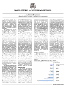 Situación de los Mercados Cambiarios Internacionales