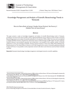 Knowledge Management and Analysis of Scientific Biotechnology
