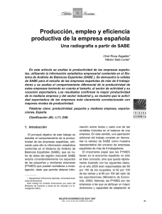 Producción, empleo y eficiencia productiva de la empresa española