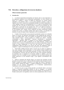VII. Derechos y obligaciones de terceros deudores