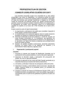 propuestas plan de gestion consejo legislativo cojedes 2013-2017