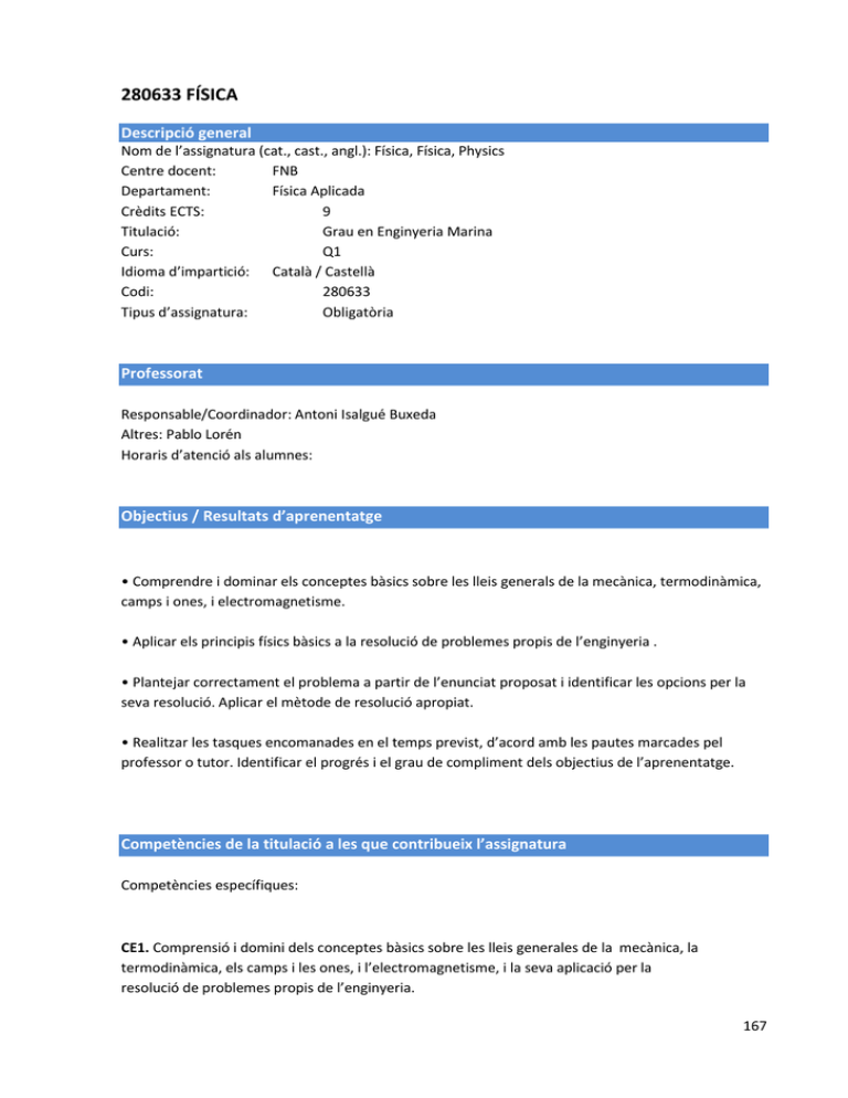 Física - Departament De Física Aplicada