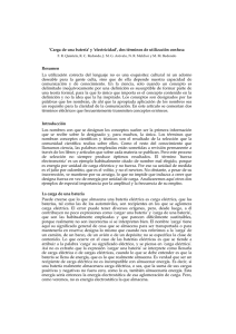 `Carga de una batería` y `electricidad`, dos términos de utilización