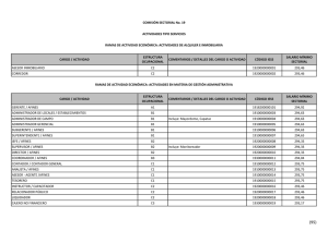 cargo / actividad estructura ocupacional comentarios / detalles del