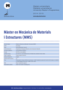 Màster en Mecànica de Materials i Estructures (MMS)