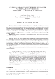 la aplicabilidad del convenio de nueva york al arbitraje de