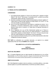 Reglamento de la Ley de Ética Gubernamental