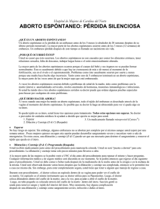 ABORTO ESPÓNTANEO: PÉRDIDA SILENCIOSA