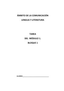ÁMBITO DE LA COMUNICACIÓN LENGUA Y LITERATURA TAREA