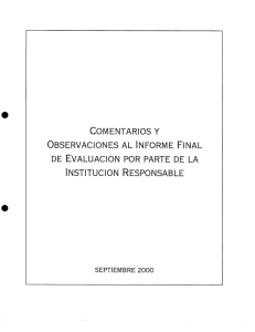 COMENTARIOS Y OBSERVACIONES AL INFORME FINAL