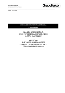HALCON CERAMICAS S.A. CNO. FOYES FERRAES S/N CP. 12110