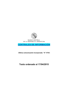 CENTRALES DE INFORMACIÓN Texto ordenado al /0 /201