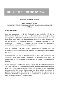 decreto supremo n&ordm; 2476 - Ministerio de Relaciones Exteriores