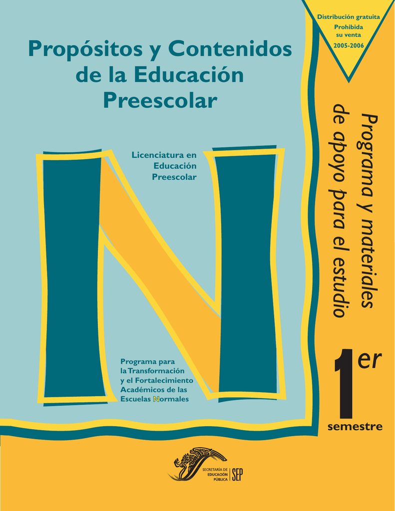 Propósitos Y Contenidos De La Educación Preescolar Programa Y